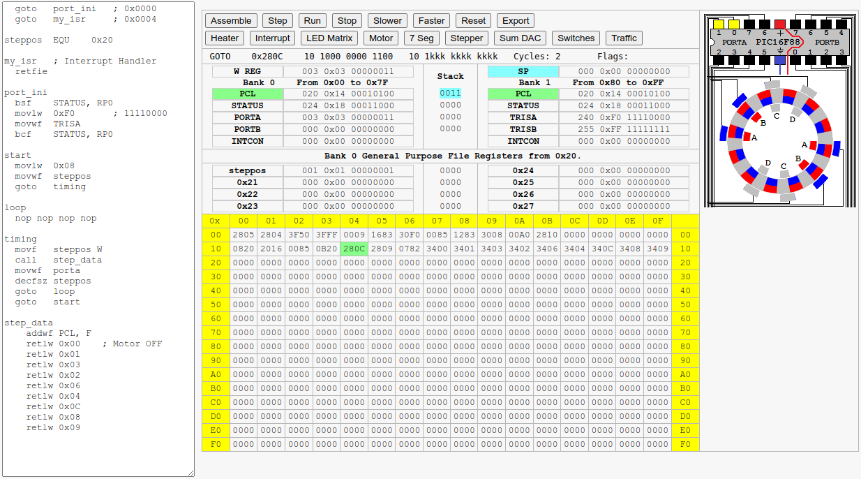 JavaScript simulator runs in a browser - Latest version